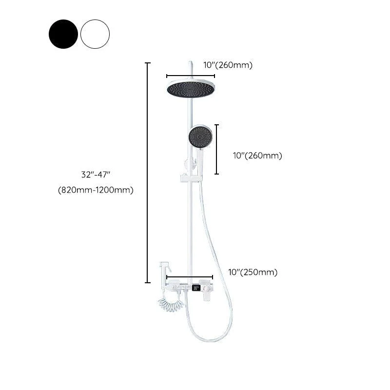 Modern Shower System Wall Mounted Spot Resist Round Shower System with Hand Shower -Bathlova