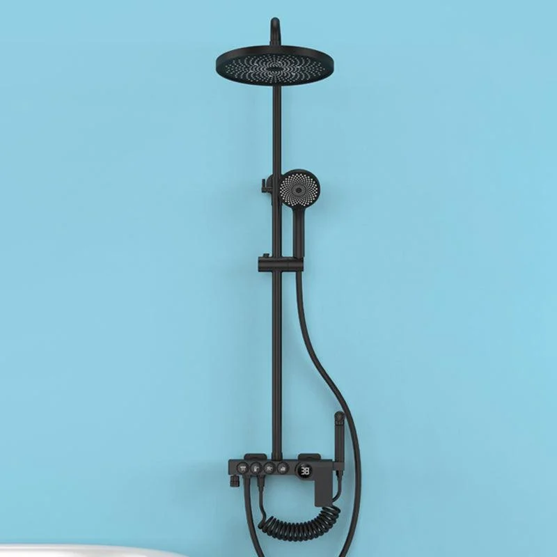 Modern Shower System Wall Mounted Spot Resist Round Shower System with Hand Shower -Bathlova