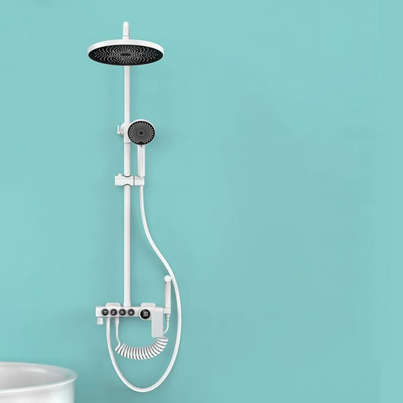 Modern Shower System Wall Mounted Spot Resist Round Shower System with Hand Shower -Bathlova