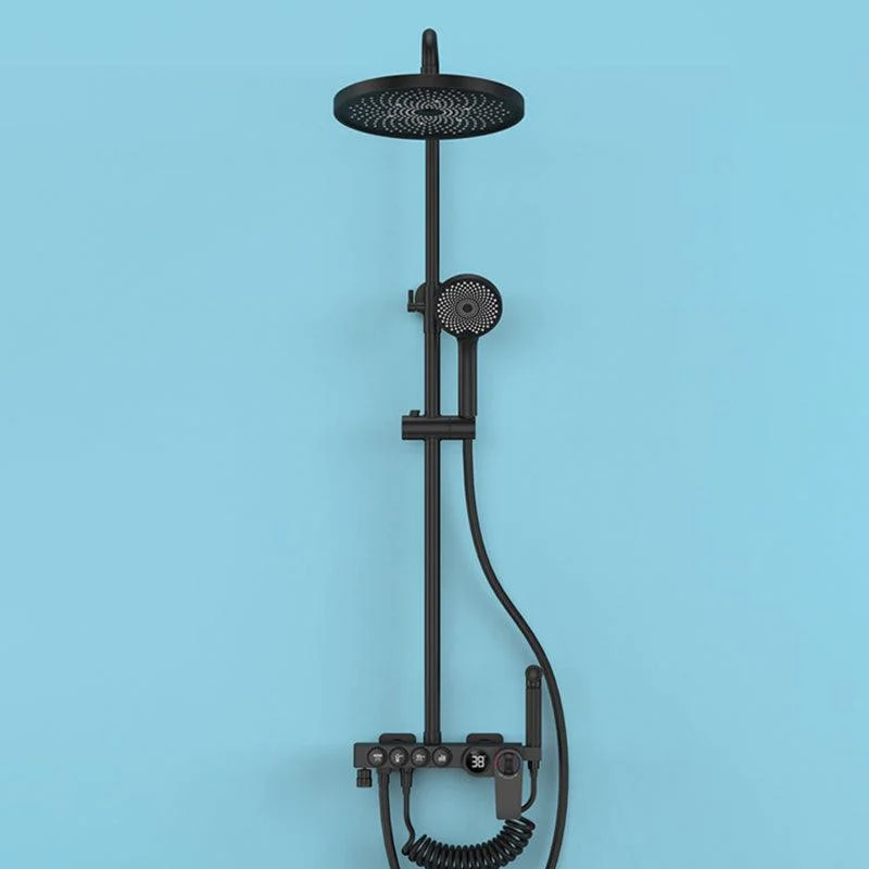 Modern Shower System Wall Mounted Spot Resist Round Shower System with Hand Shower -Bathlova