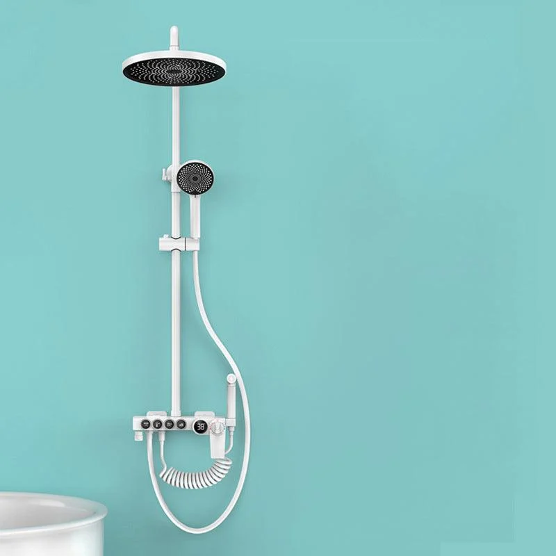 Modern Shower System Wall Mounted Spot Resist Round Shower System with Hand Shower -Bathlova