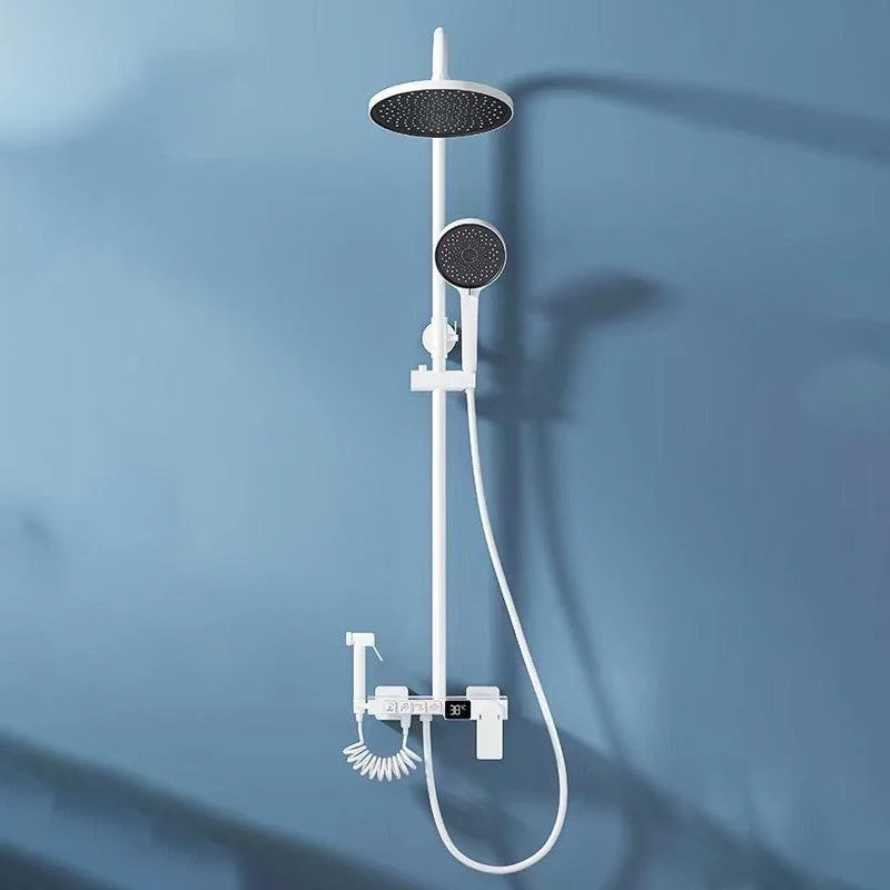 Modern Shower System Wall Mounted Spot Resist Round Shower System with Hand Shower -Bathlova