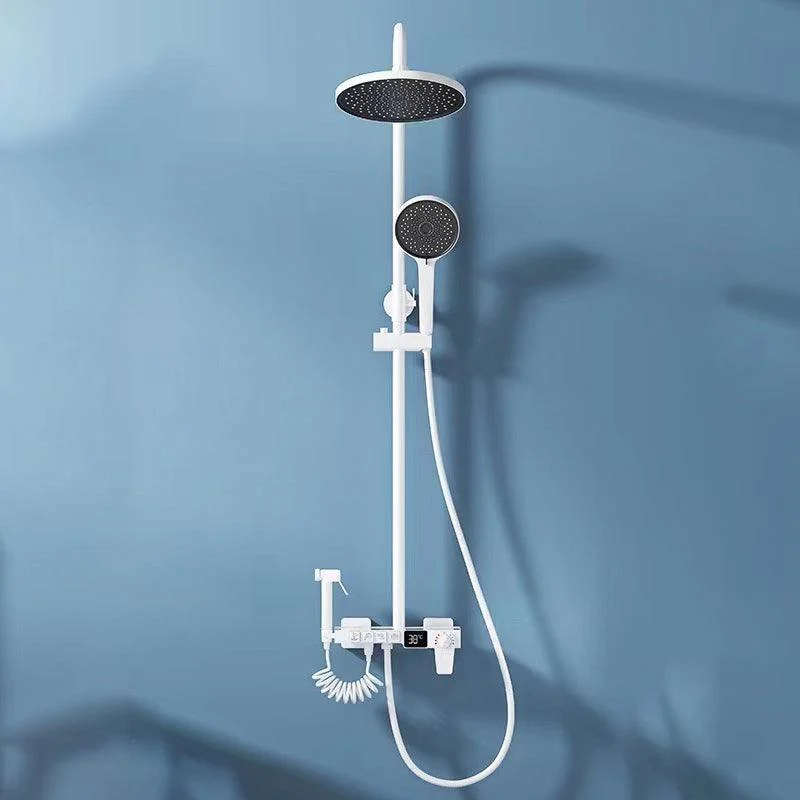 Modern Shower System Wall Mounted Spot Resist Round Shower System with Hand Shower -Bathlova