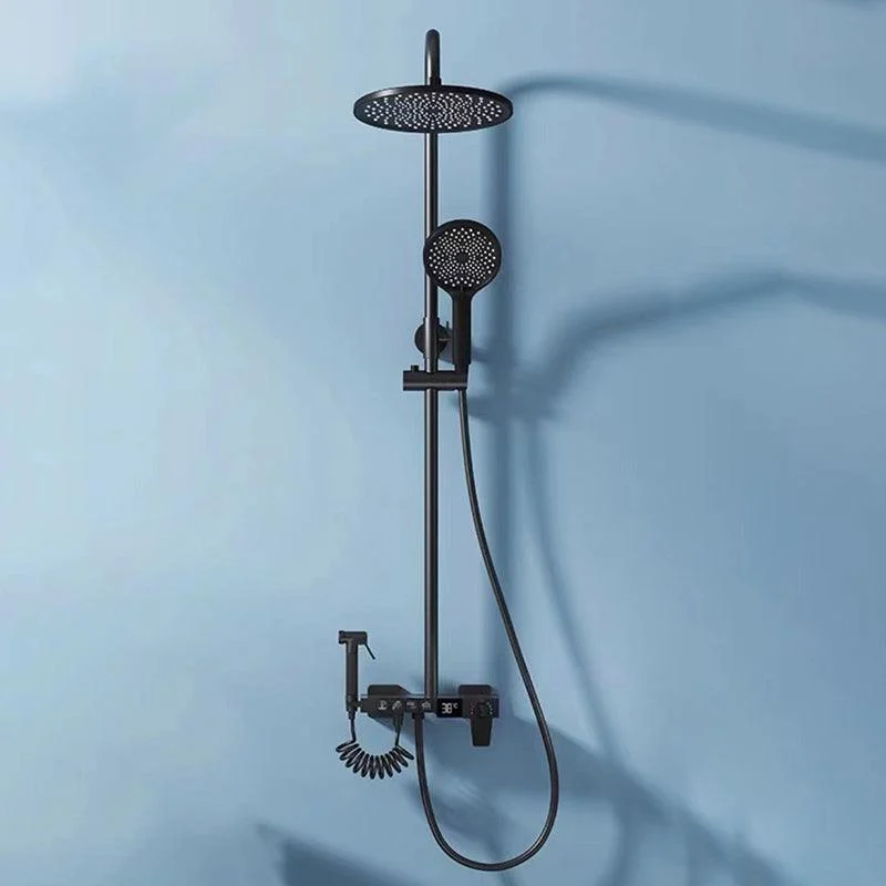 Modern Shower System Wall Mounted Spot Resist Round Shower System with Hand Shower -Bathlova