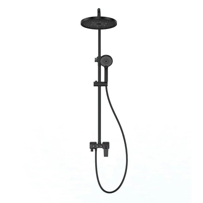 Modern Shower System Wall Mounted Spot Resist Round Shower System with Hand Shower -Bathlova