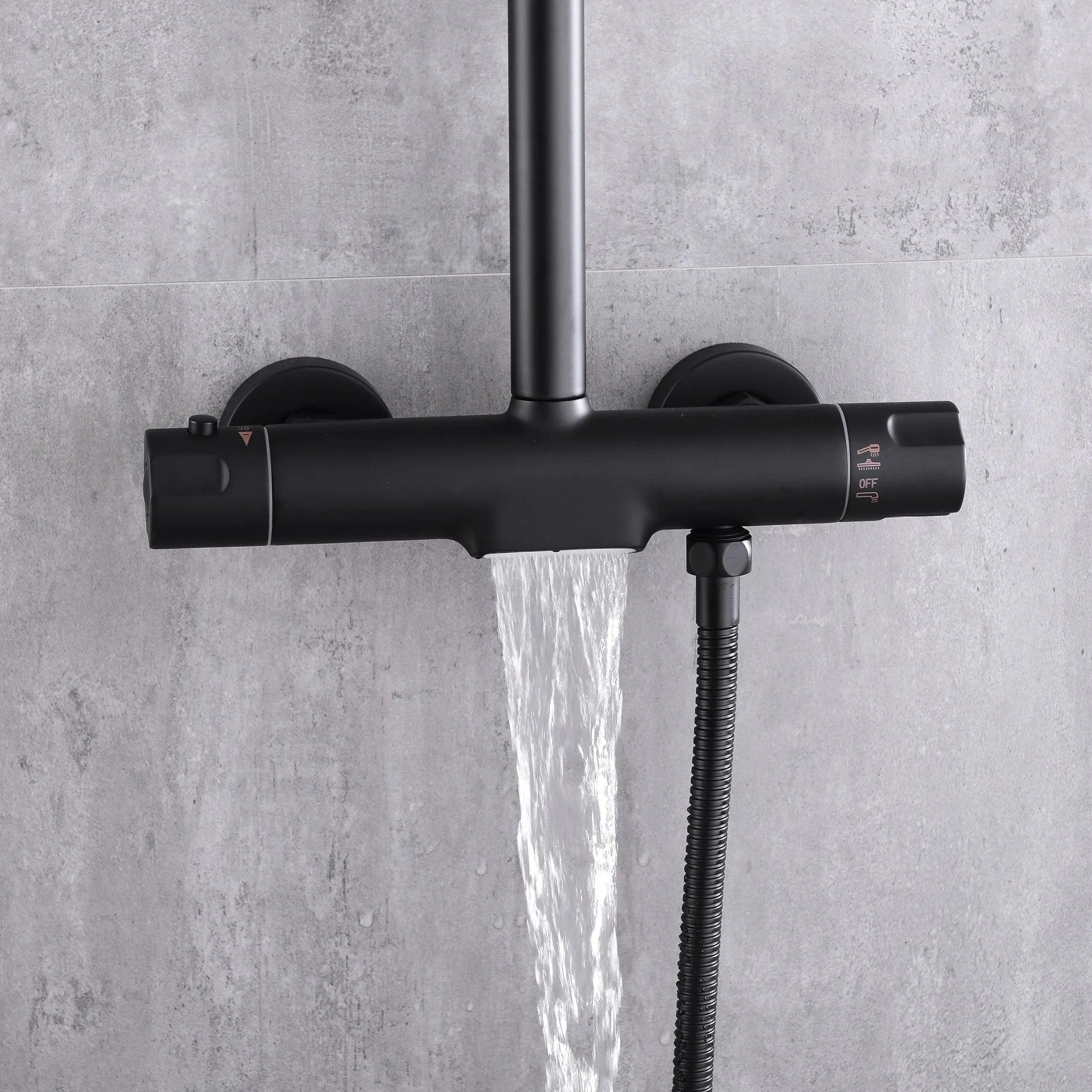 Modern Shower System With Constant Temperature Design Dual Control Tap -Bathlova