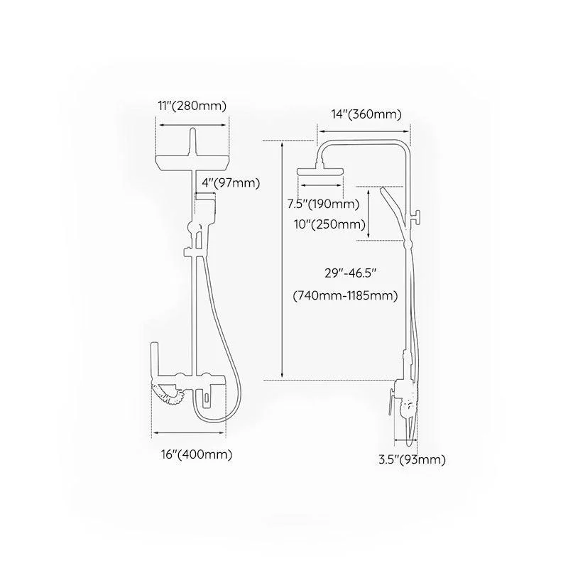 Modern Shower Tap Adjustable Spray Pattern Shower Head Combo -Bathlova