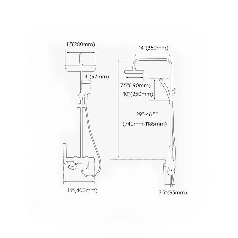 Modern Shower Tap Adjustable Spray Pattern Shower Head Combo -Bathlova