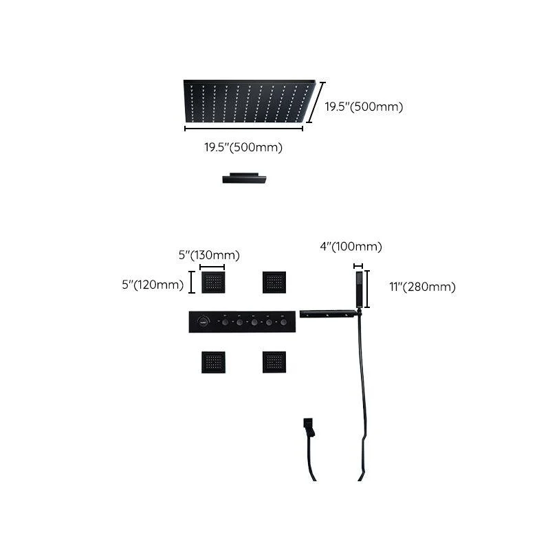 Modern Shower Tap Adjustable Water Flow Rain Shower Head Shower System in Black -Bathlova