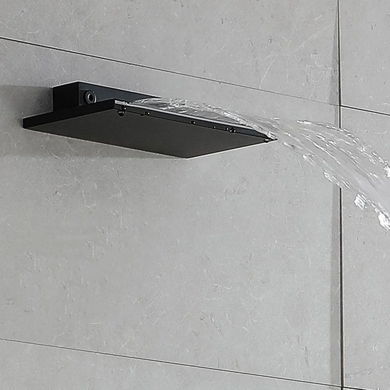 Modern Shower Tap Adjustable Water Flow Rain Shower Head Shower System in Black -Bathlova