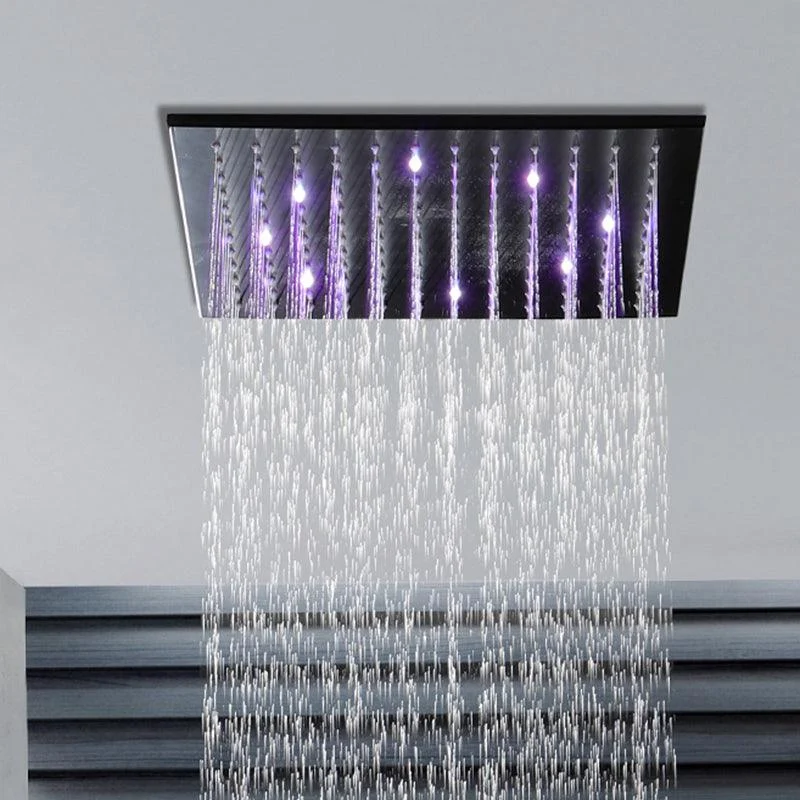 Modern Shower Tap Adjustable Water Flow Rain Shower Head Shower System in Black -Bathlova