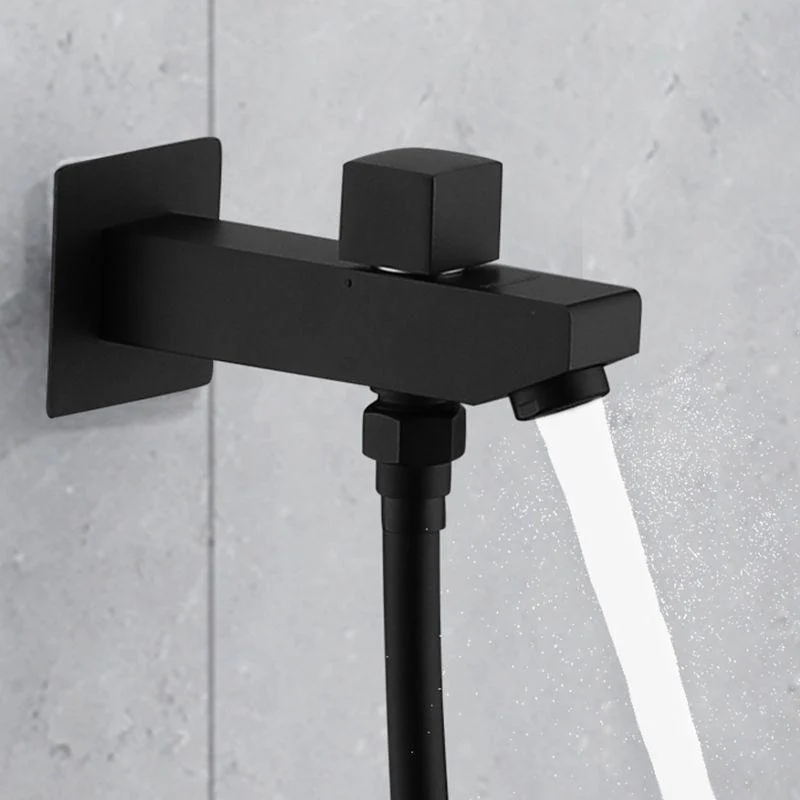 Modern Shower Tap Adjustable Water Flow Rain Shower Head Shower System in Black -Bathlova