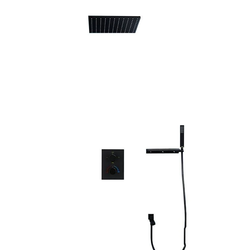 Modern Shower Tap Adjustable Water Flow Rain Shower Head Shower System in Black -Bathlova