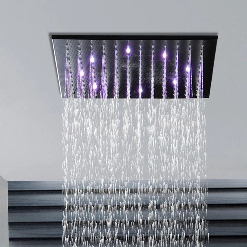 Modern Shower Tap Adjustable Water Flow Rain Shower Head Shower System in Black -Bathlova