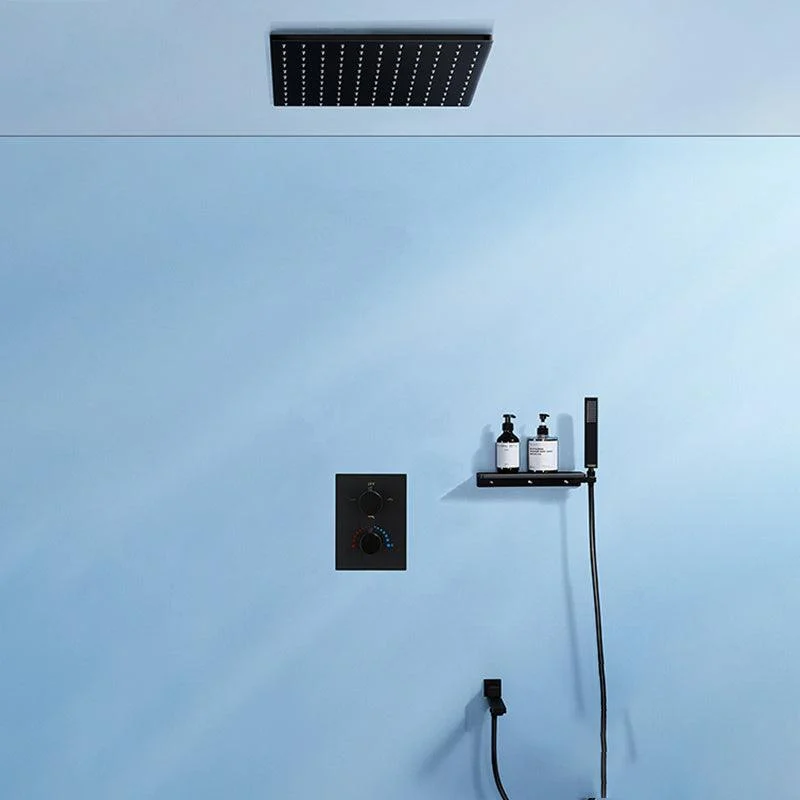 Modern Shower Tap Adjustable Water Flow Rain Shower Head Shower System in Black -Bathlova