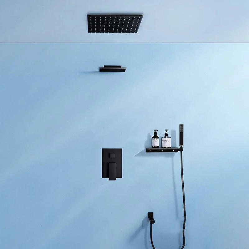 Modern Shower Tap Adjustable Water Flow Rain Shower Head Shower System in Black -Bathlova