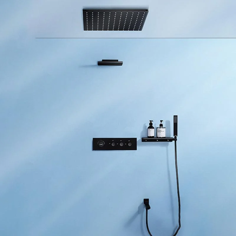 Modern Shower Tap Adjustable Water Flow Rain Shower Head Shower System in Black -Bathlova