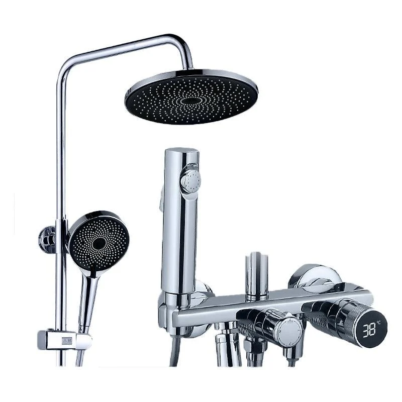 Modern Shower Tap Brass Adjustable Spray Pattern Wall Mounted Shower Combo -Bathlova