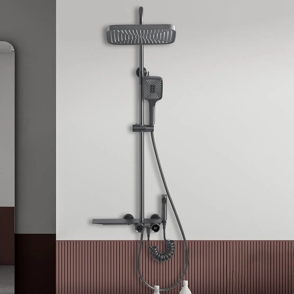 Modern Shower Tap Brass Slide Bar Included Adjustable Shower Head Shower System -Bathlova