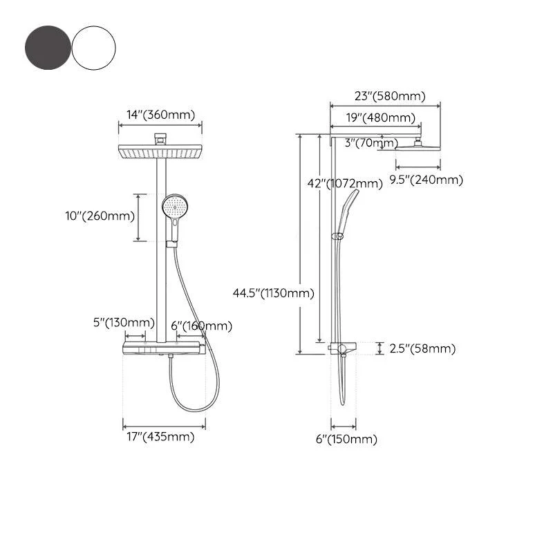 Modern Shower Tap Brass Thermostatic Adjustable Shower Head Shower System -Bathlova