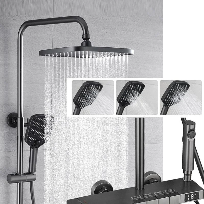 Modern Shower Trim Brass Adjustable Shower Head Wall Mounted Shower Head Combo -Bathlova