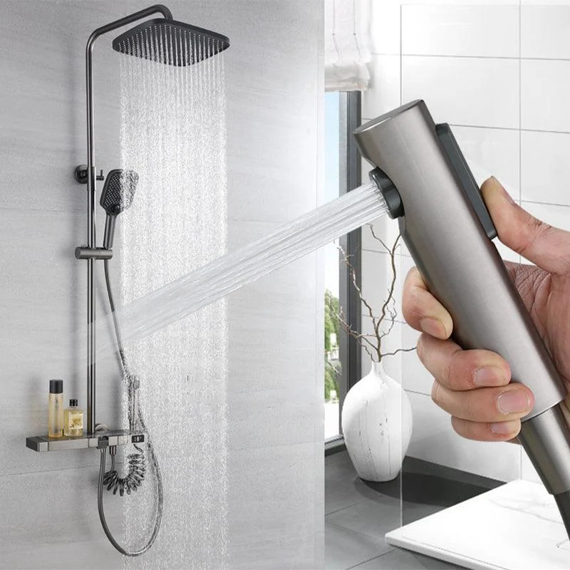 Modern Shower Trim Brass Adjustable Shower Head Wall Mounted Shower Head Combo -Bathlova