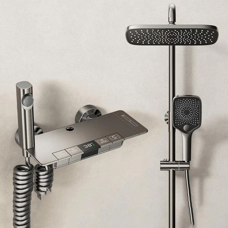 Modern Shower Trim Brass Adjustable Spray Pattern Thermostatic Shower Set -Bathlova