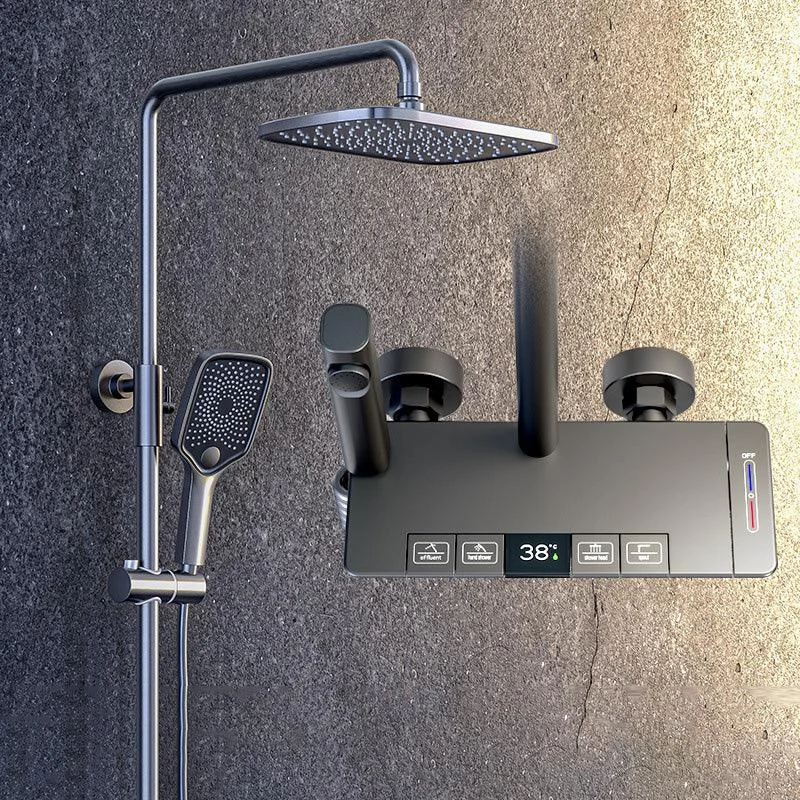 Modern Shower Trim Brass Adjustable Spray Pattern Thermostatic Shower Set -Bathlova