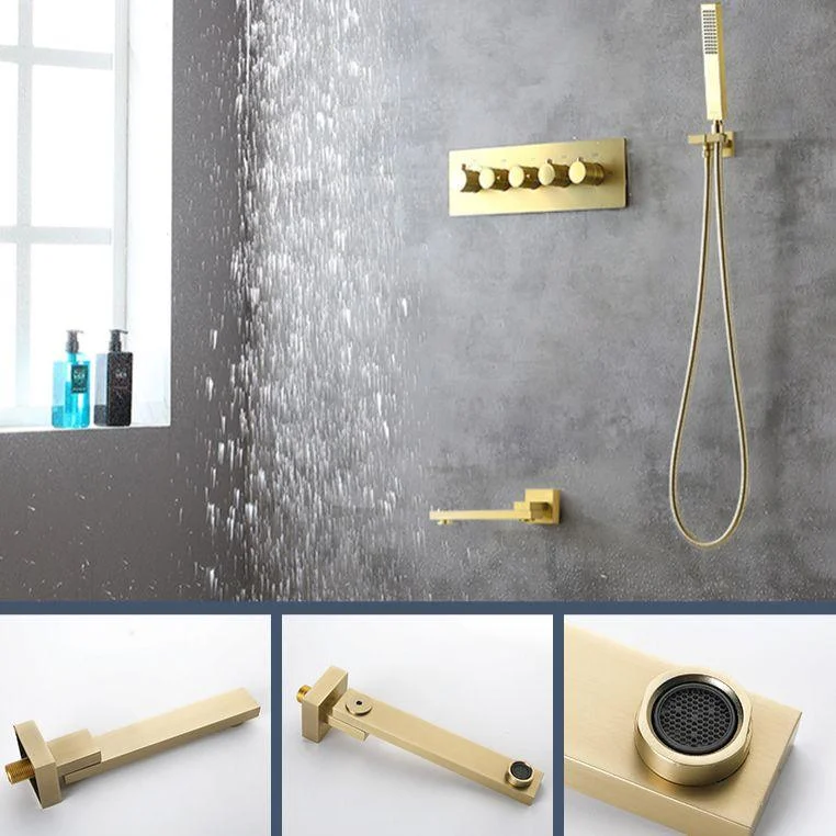 Modern Shower Trim Brass Body Jets Adjustable Shower Head Shower System -Bathlova