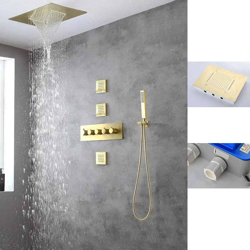 Modern Shower Trim Brass Body Jets Adjustable Shower Head Shower System -Bathlova