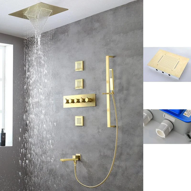 Modern Shower Trim Brass Body Jets Adjustable Shower Head Shower System -Bathlova