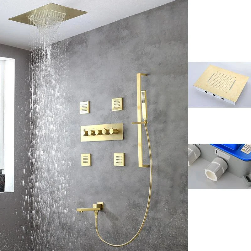 Modern Shower Trim Brass Body Jets Adjustable Shower Head Shower System -Bathlova