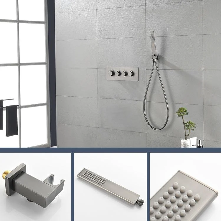 Modern Shower Trim Brass Body Jets Adjustable Shower Head Shower System -Bathlova