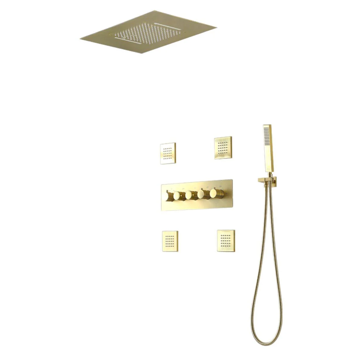 Modern Shower Trim Brass Body Jets Adjustable Shower Head Shower System -Bathlova