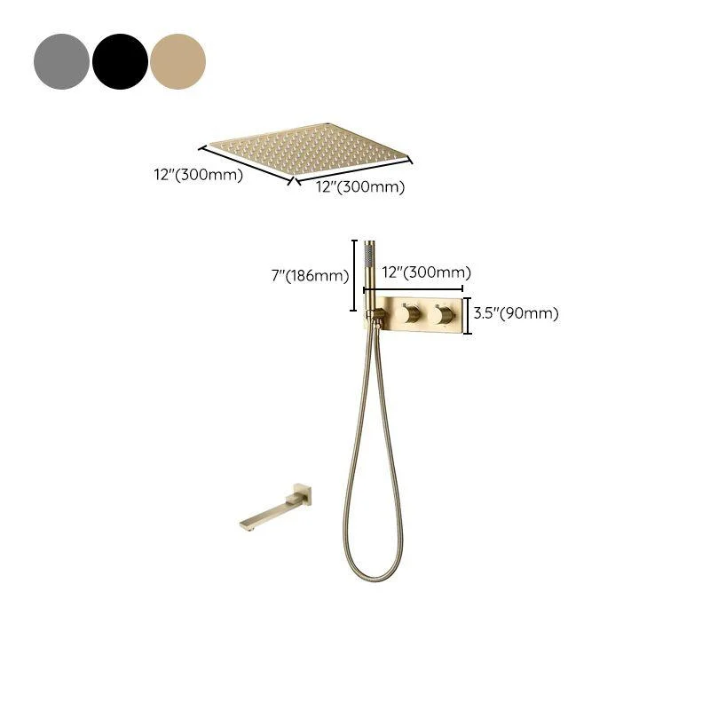 Modern Shower Trim Brass Fixed Shower Head Shower Head Combo -Bathlova