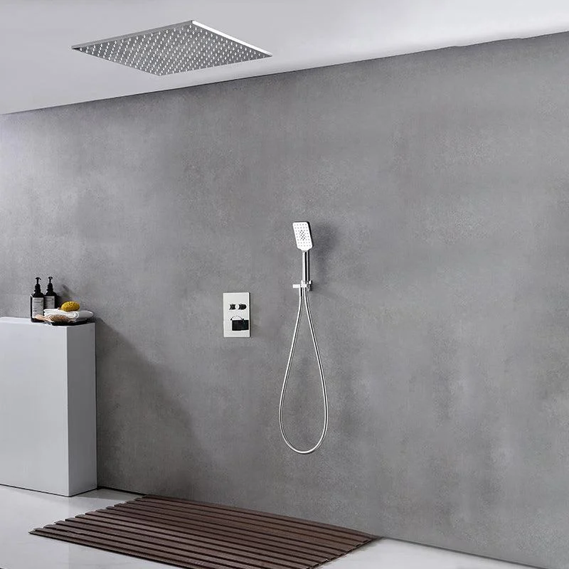 Modern Shower Trim Brass Slide Bar Included Adjustable Shower Head Shower Combo -Bathlova