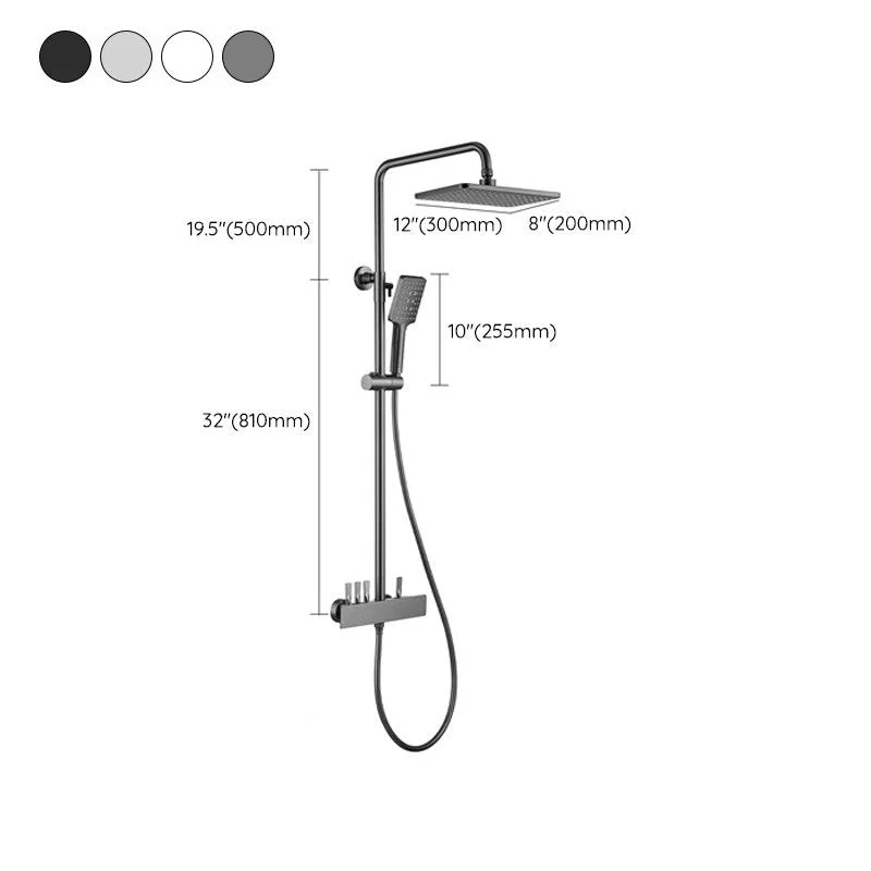 Modern Shower Trim Brass Slide Bar Included Adjustable Shower Head Shower System -Bathlova