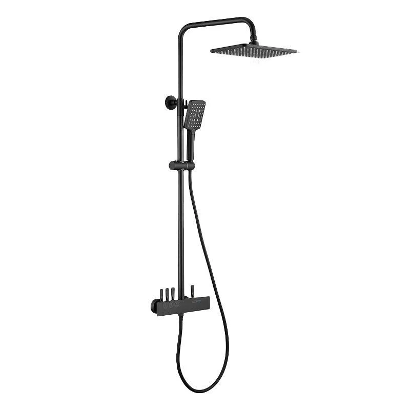 Modern Shower Trim Brass Slide Bar Included Adjustable Shower Head Shower System -Bathlova