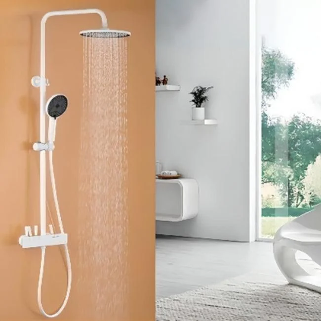 Modern Shower Trim Brass Slide Bar Included Adjustable Shower Head Shower System -Bathlova