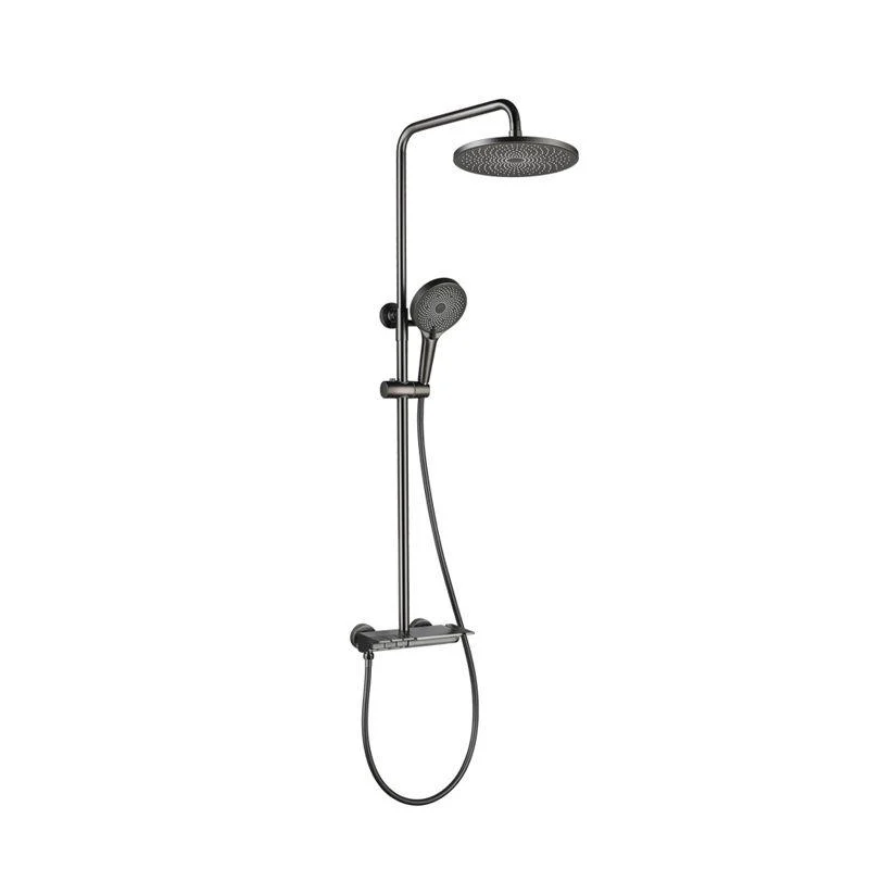 Modern Shower Trim Brass Slide Bar Included Wall Mounted Shower Head Combo -Bathlova