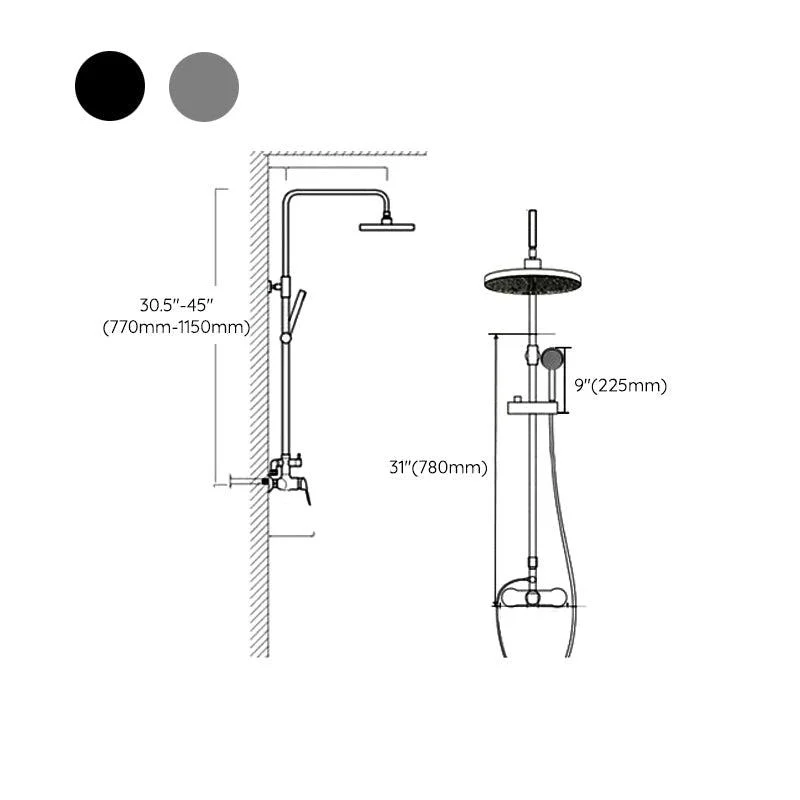 Modern Shower Trim Brass Slide Bar Included Wall Mounted Shower Head Combo -Bathlova