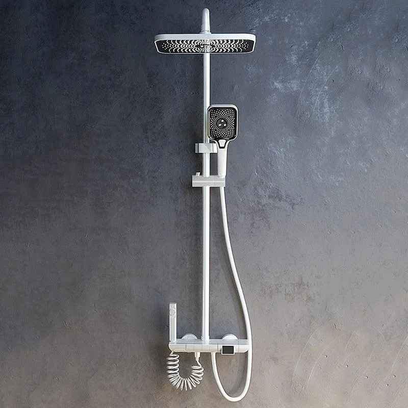 Modern Shower Trim Brass Square Handheld Shower Head Wall Mounted Shower Combo -Bathlova