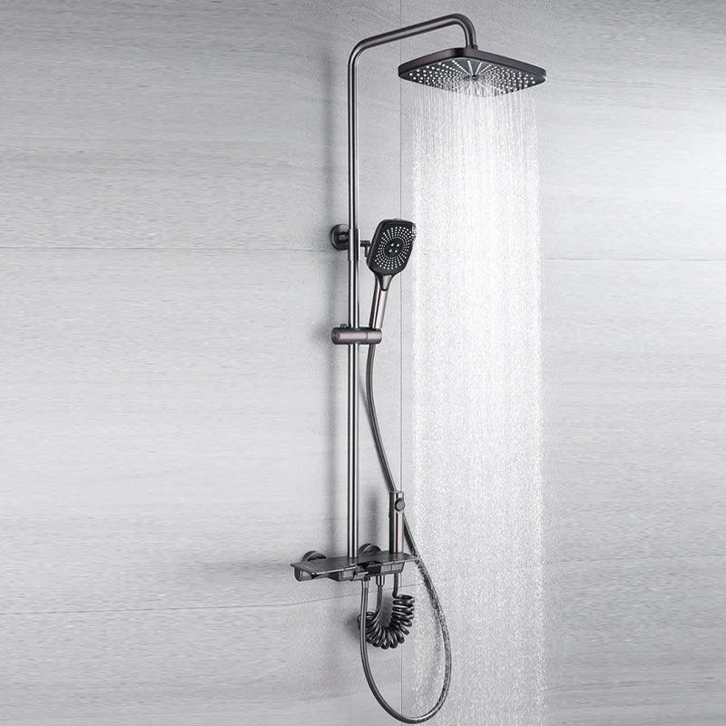 Modern Shower Trim Brass Temperature Control Adjustable Shower Head Shower Set -Bathlova