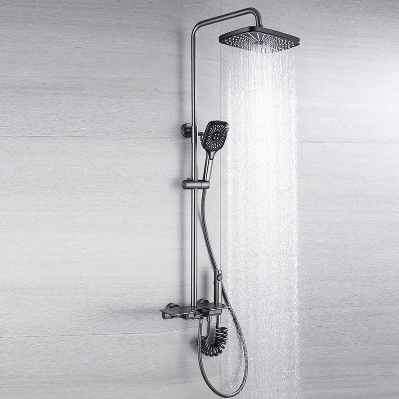 Modern Shower Trim Brass Temperature Control Adjustable Shower Head Shower Set -Bathlova