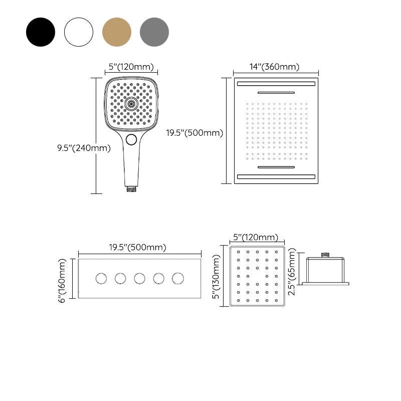 Modern Shower Trim Brass Temperature Control Ceiling Mounted Shower System -Bathlova