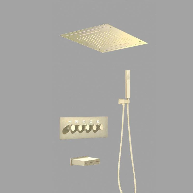 Modern Shower Trim Brass Temperature Control Ceiling Mounted Shower System -Bathlova