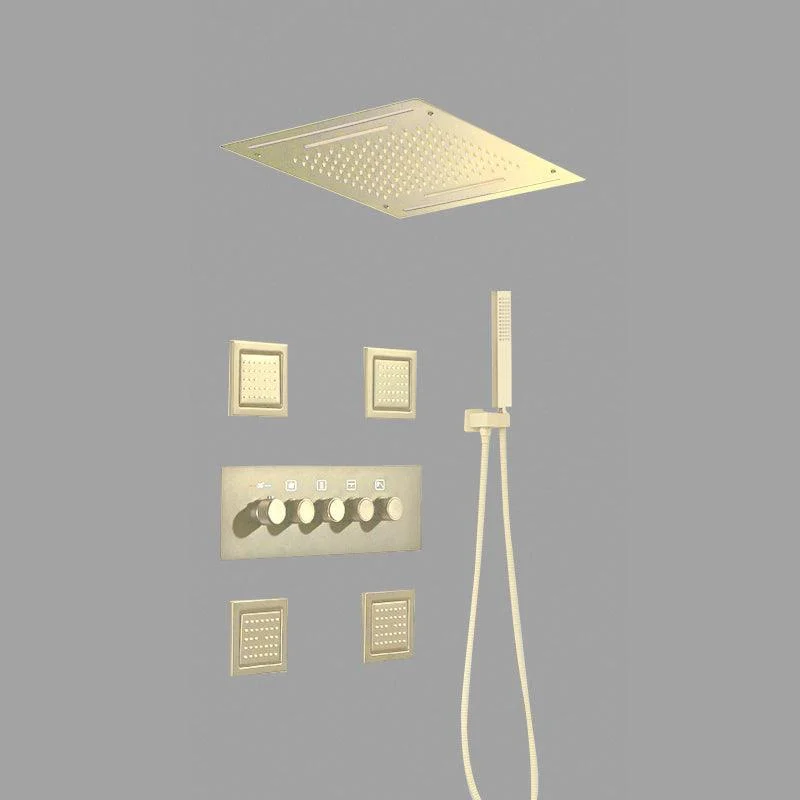 Modern Shower Trim Brass Temperature Control Ceiling Mounted Shower System -Bathlova