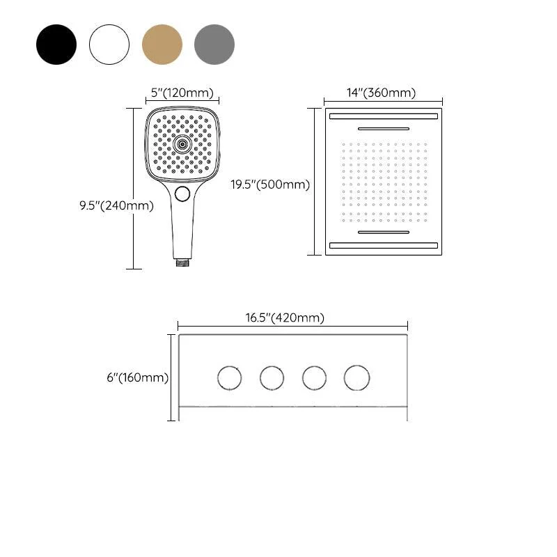 Modern Shower Trim Brass Temperature Control Ceiling Mounted Shower System -Bathlova