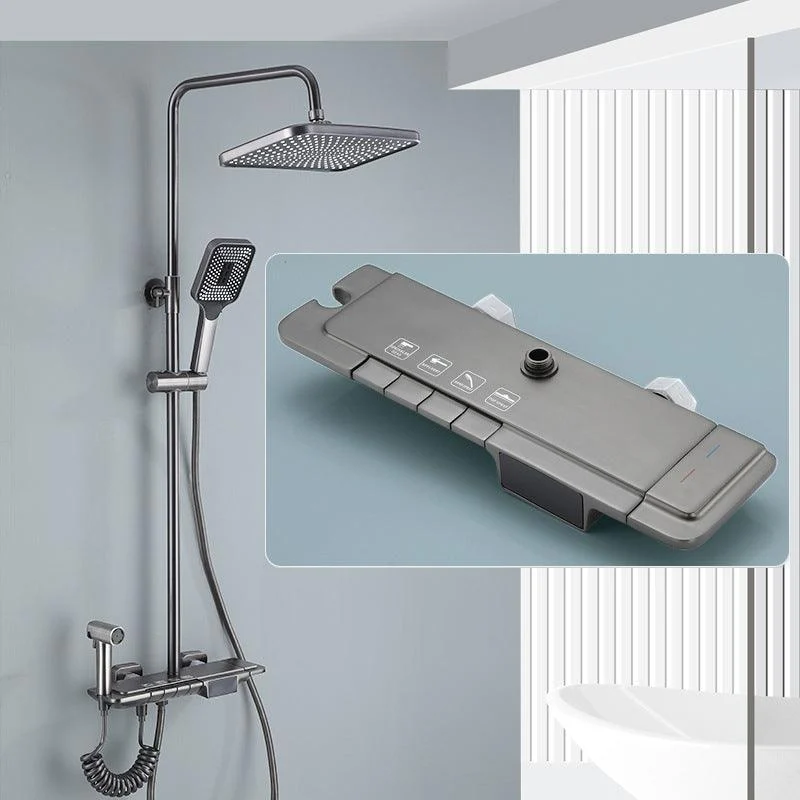 Modern Shower Trim Brass Temperature Control Wall Mounted Shower Combo -Bathlova