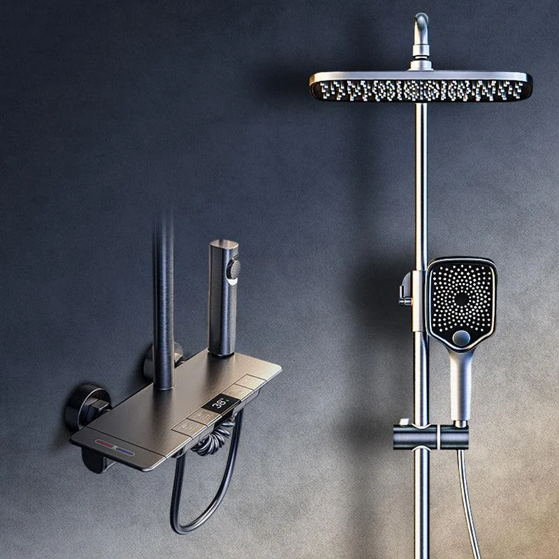 Modern Shower Trim Brass Thermostatic Adjustable Shower Head Shower Combo -Bathlova